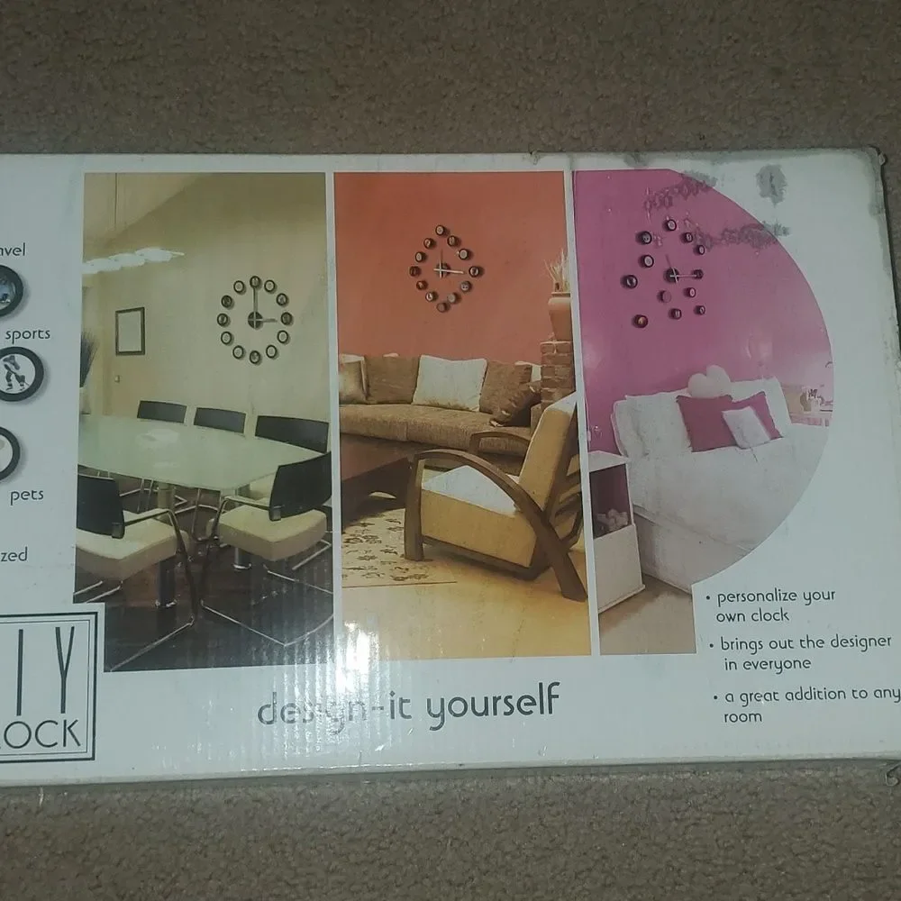 Vintage DIY Black Wall Clock • Design‑It‑Yourself • Complete Kit UNIQUE